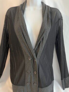 KOMAROV Sheer Mesh Button Front Cardigan Jacket Women's Size Small